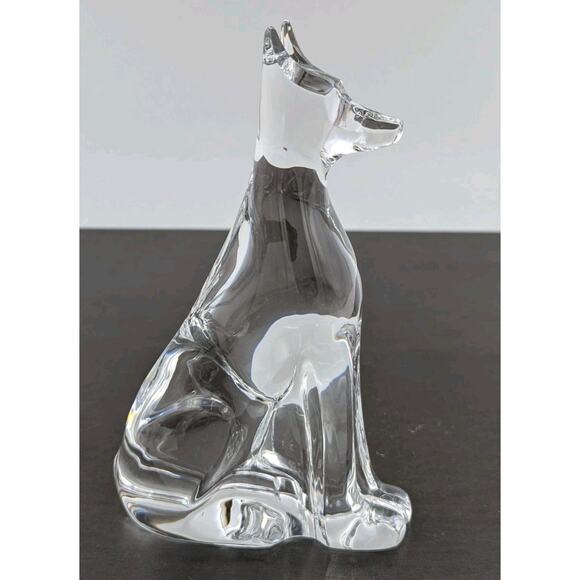 Baccarat Crystal Egyptian Dog Figurine Paperweight 6.25" France - Picture 5 of 11
